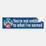 NO Entitlements: Anti-Obama Bumper Sticker