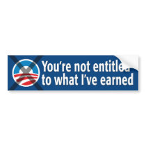 NO Entitlements: Anti-Obama Bumper Sticker bumper stickers