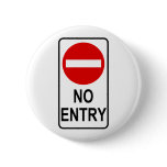 No Entry Road Sign Traffic Cartoon Graphic Design buttons