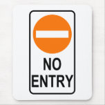 No Entry Road Sign Traffic Cartoon Graphic Design Mousepad