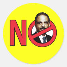 No Eric Holder Round Sticker