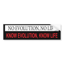 No Evolution, No Life bumper stickers