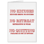 No Excuses. cards