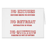 No Excuses. cards