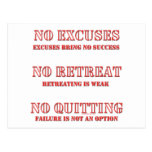 No Excuses. postcards
