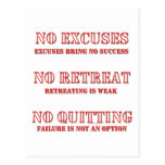 No Excuses. postcards