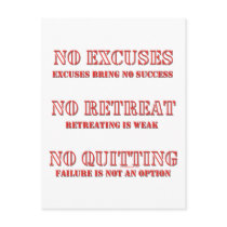 No Excuses. Post Cards