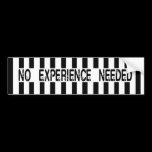 No Experience Needed Replacement Ref Bumpersticker bumper stickers