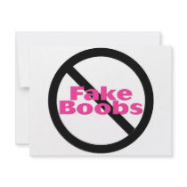 No Fake Boobs Custom Invitations