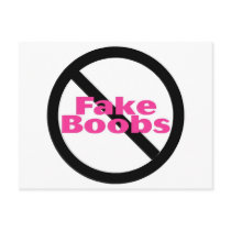 No Fake Boobs postcards