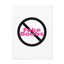 No Fake Boobs postcards