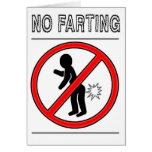 NO FARTING Warning Sign cards