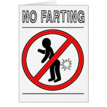 NO FARTING Warning Sign Card