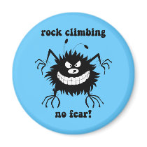 no fear rock climbing refrigerator magnet
