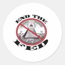 No Federal Reserve Round Stickers