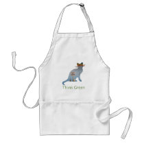 No Fishing Think Green Cat Apron by Shop_Moxie No Fishing Think Green Cat Apron