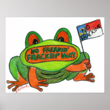 No Fracking in North Carolina Frog Poster