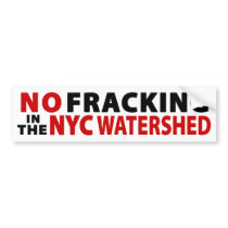No Fracking NYC Watershed Bumper Sticker (white)