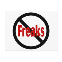 No Freaks postcards