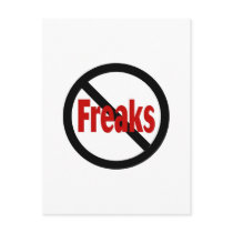 No Freaks postcards
