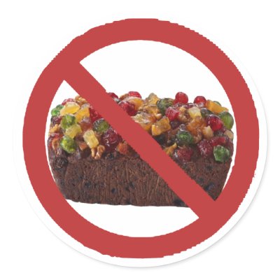 no fruitcake round sticker by TheGrinchsCloset