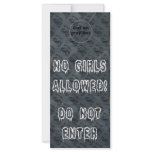 No girls allowed Door Hangers Party Favors Customized Rack Card