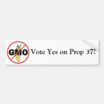 No GMO - Vote Yes on Prop 37 Bumper Stickers