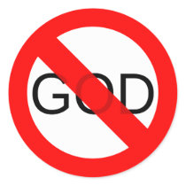 No God Anti God Round Sticker
