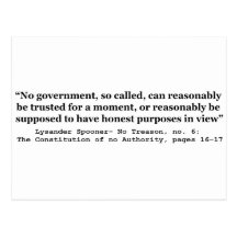 No government Can Reasonably Be Trusted Post Card