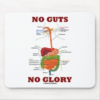 No Guts No Glory (Digestive System Anatomy Humor) mousepad