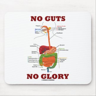 No Guts No Glory (Digestive System Anatomy Humor) Mousepad