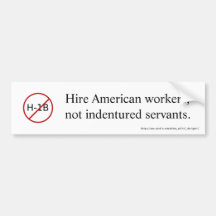 NO H-1B bumper sticker