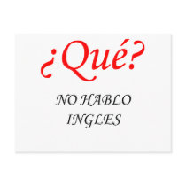 No Hablo Ingles postcards by Supernova23 No Hablo Ingles postcards