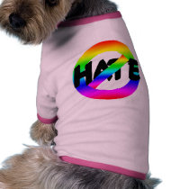 No Hate With Rainbow Colors on Tees, Buttons Pet Clothing