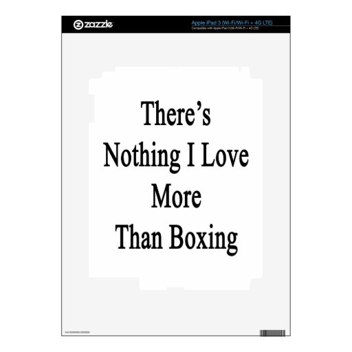 No hay nada amor de I más que el boxeo iPad 3 Pegatinas Skins