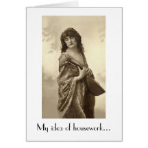 No Housework for Her Greeting Card