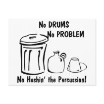 No Hushin the Percussion Postcards