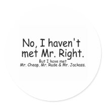 No I Havent Met Mr Right But I Have Met... stickers
