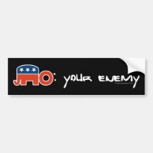 No (is) Your Enemy (black bkgr) Bumper Stickers
