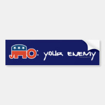 No (is) Your Enemy (blue bkgr) Bumper Sticker