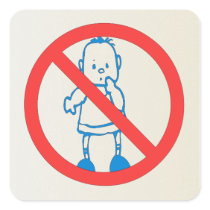 No Kids Allowed Square Sticker