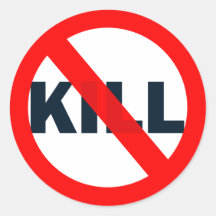 No-Kill white Round Stickers
