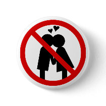 No Kisses Anti-Valentine's Day Button