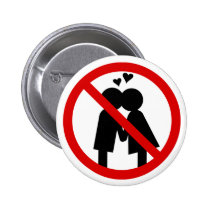 No Kisses Anti-Valentine's Day Button buttons