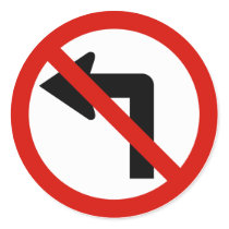 No Left Round Stickers