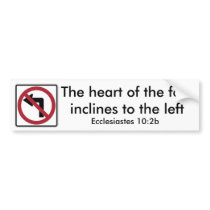 No Left Turn bumper stickers
