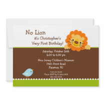 No Lion Kids Birthday Invitation