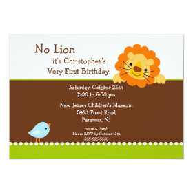 No Lion Kids Birthday Invitation 5
