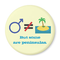 No man is an island(symbols)...some are peninsulas refrigerator magnets
