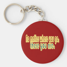 No Matter Where You Go There You Are Design Key Chains